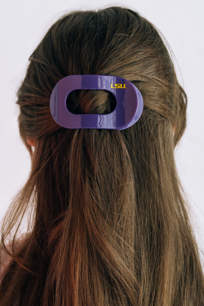 TELETIES - Louisiana State University Medium Flat Round Hair Clip 3