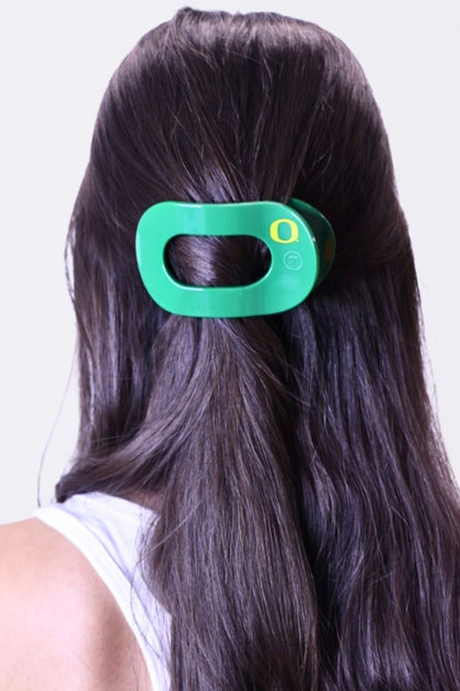 TELETIES - University of Oregon Medium Flat Round Hair Clip 2