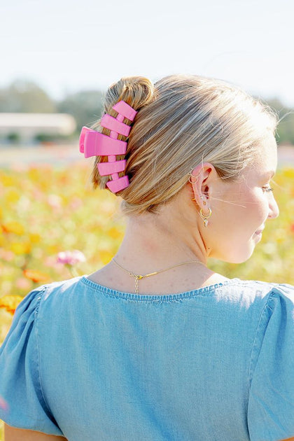 TELETIES - LARGE - PEONIES PLEASE - CLASSIC HAIR CLIP 3