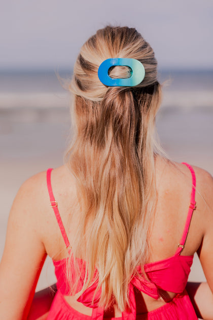 Poolside Small Flat Round Hair Clip - Small Hair Clip - TELETIES 3