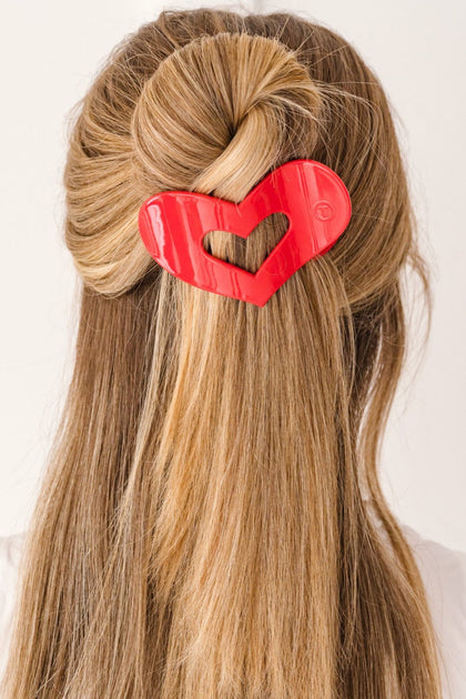 Red Queen of Hearts Flat Hair Clip - Medium Hair Clip - TELETIES 2