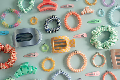 spring hair ties and hair clips