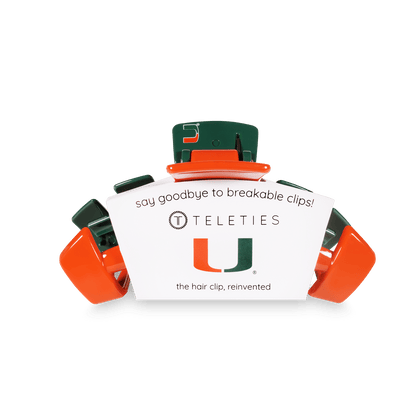 University of Miami Medium Hair Clip - Medium Hair Clip - TELETIES 1